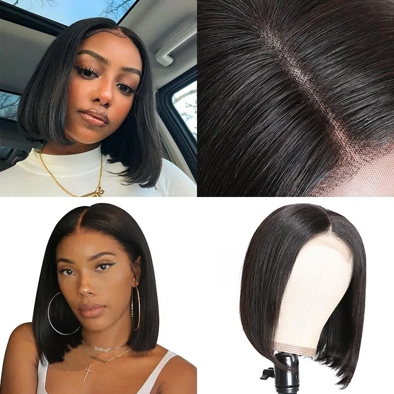 Short Bob Human Hair Wig With Lace Closure