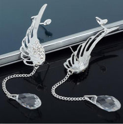 Angel Wing Stylist Crystal Earrings Drop Dangle Ear Stud For Women Long Cuff Earring Bohemia Jewelrys