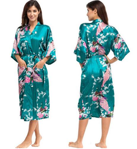 Silk Kimono Robe Bathrobe