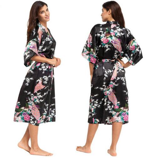 Silk Kimono Robe Bathrobe