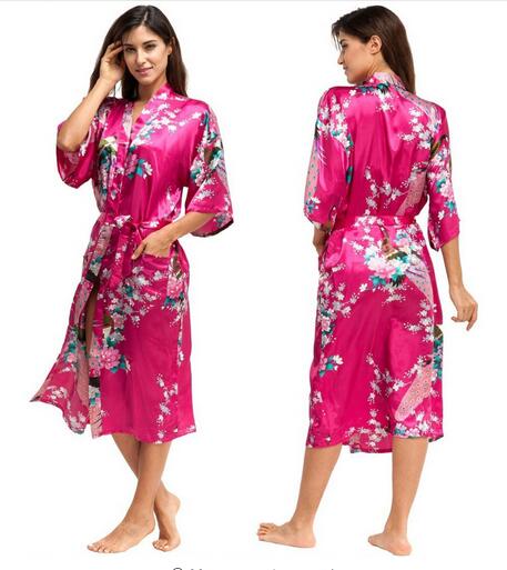 Silk Kimono Robe Bathrobe