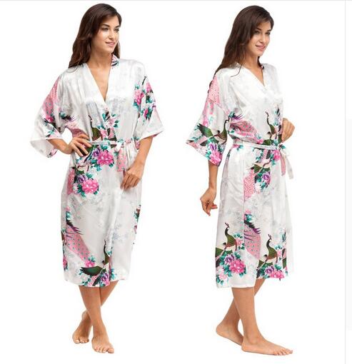 Silk Kimono Robe Bathrobe