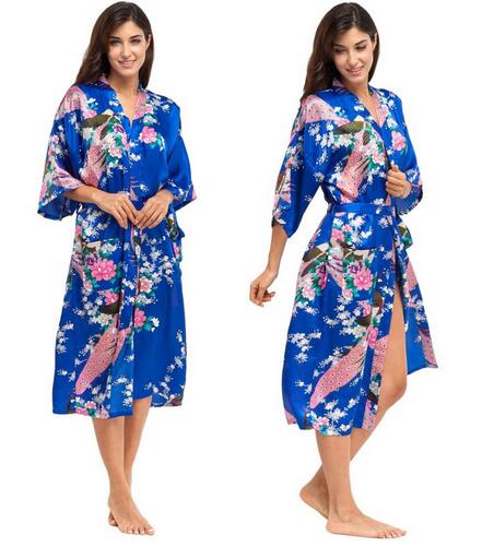 Silk Kimono Robe Bathrobe