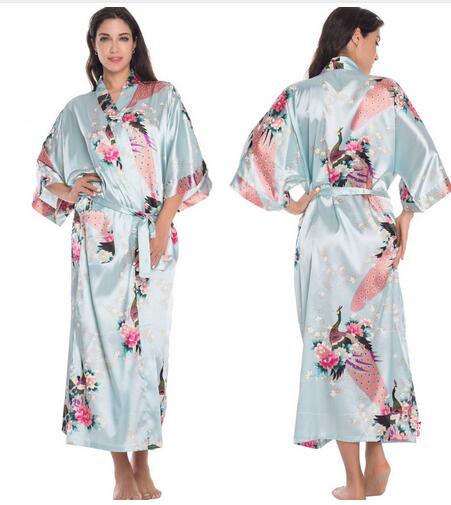 Silk Kimono Robe Bathrobe