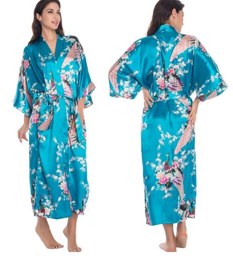 Silk Kimono Robe Bathrobe