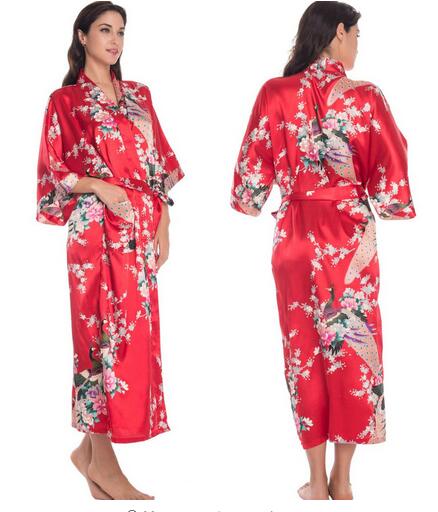 Silk Kimono Robe Bathrobe