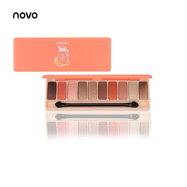 NOVO Fashion eyeshadow palette 10Colors Matte EyeShadow naked palette Glitter eye shadow MakeUp Nude MakeUp set Korea Cosmetics