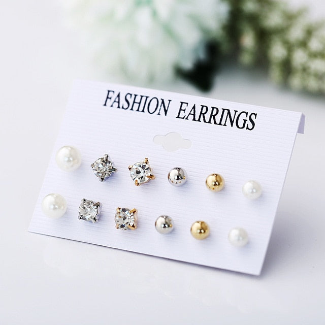 Minimalist Mixed Small Earrings Set Simple Geometric Stud Earrings for Women Girls Tiny Ear Studs Pendientes Kleine Oorbellen