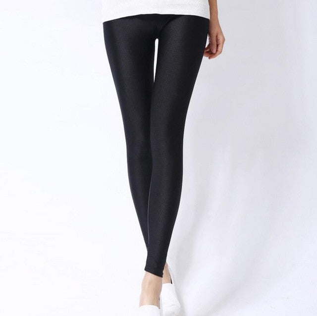 CUHAKCI Women Shiny Pant Leggings