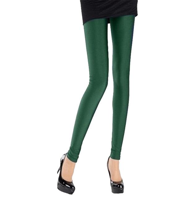 CUHAKCI Women Shiny Pant Leggings