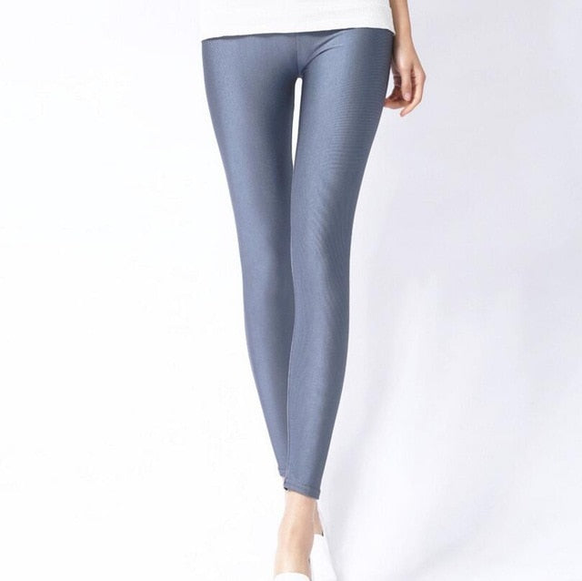 CUHAKCI Women Shiny Pant Leggings