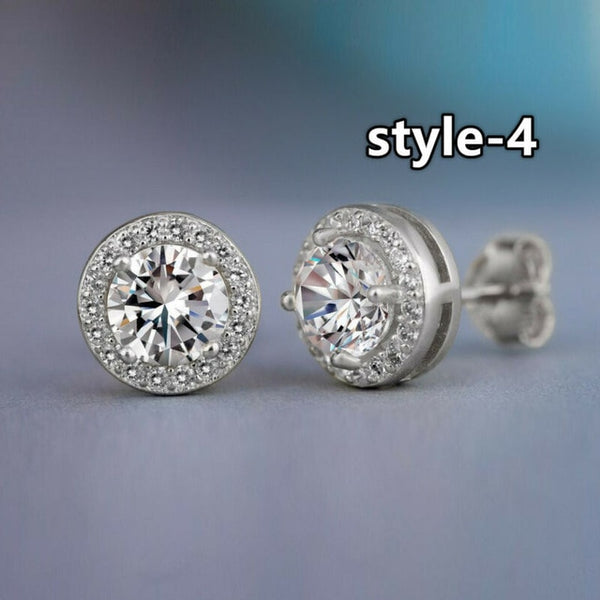 Huitan Fashion Geometric Women Stud Earrings Cubic Zirconia Wedding Party Daily Wearable Fashion Jewelry Hot Dropshipping