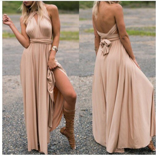 Sexy Women Multiway Wrap Convertible Boho Maxi Club Red Dress Bandage Long Dress Women Party Bridesmaids Infinity Ladies Dresses