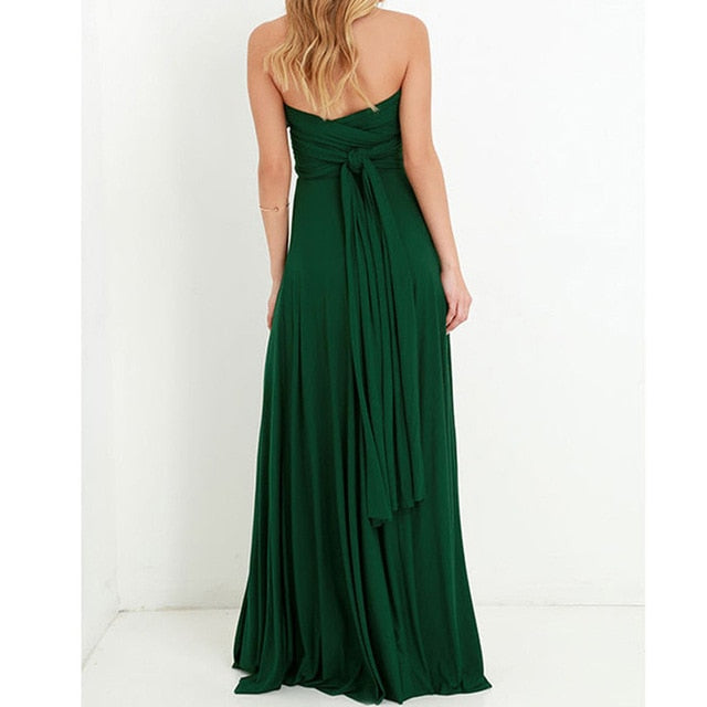 Long  Wrap Maxi Dress Navy Blue Hollow