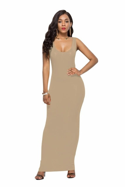 StretchTank Summer Long Sleeveless Slim  Dress