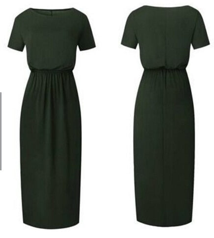 Maxis Short Sleeve Dress with Side Slit