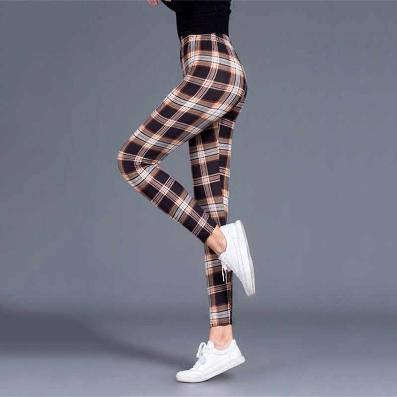 Plaid Leggings Women