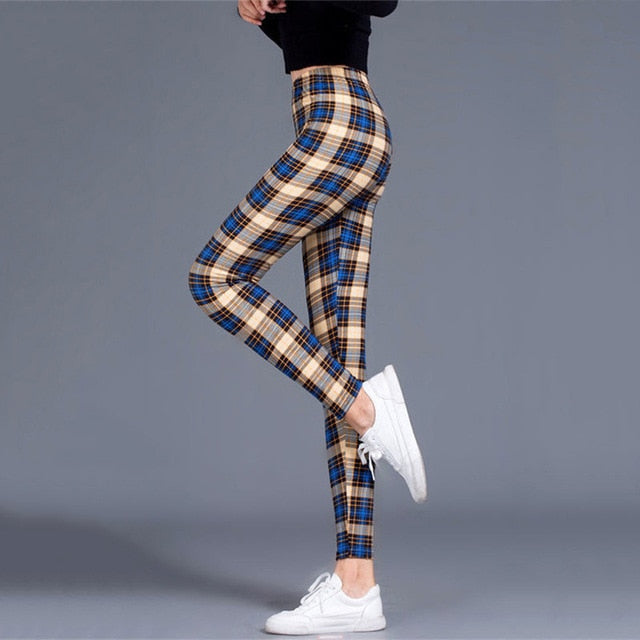 Plaid Leggings Women