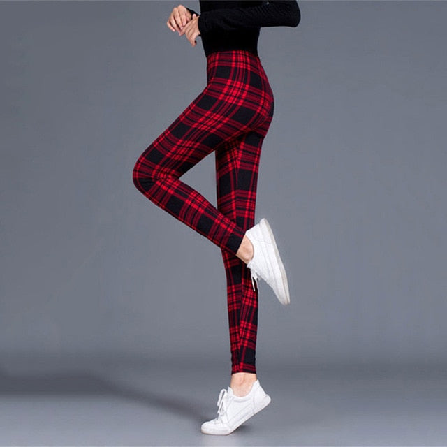 Plaid Leggings Women