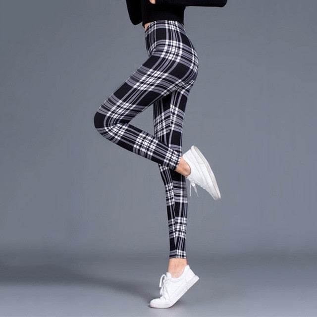 Plaid Leggings Women