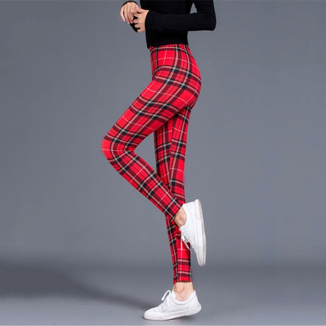 Plaid Leggings Women