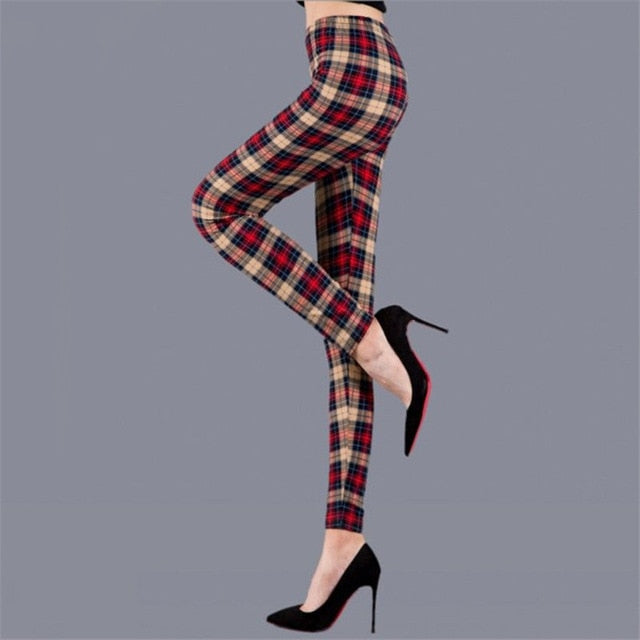 Plaid Leggings Women