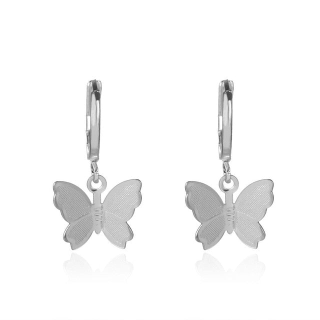 Long Tassel Butterfly Silver Earrings