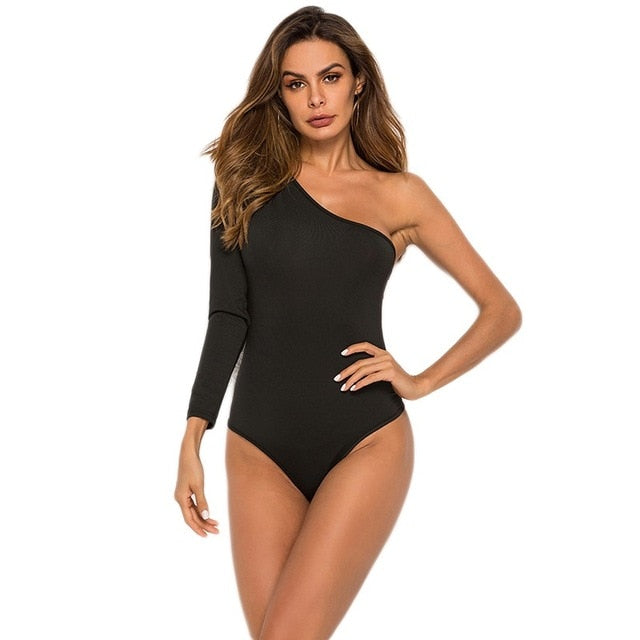 GAOKE Sexy Solid Turtleneck Body Long Sleeve Slim Bodycon