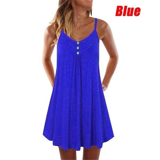 Plus Size Women Long T Shirt Dress Casual Loose Beach Short Dresses Summer Sexy Spaghetti Strap Mini Black Dress Vestido