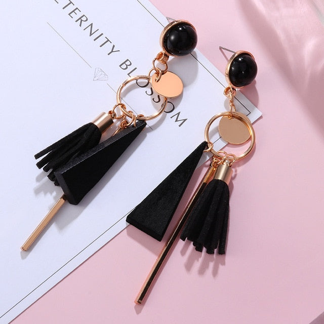 POXAM New Korean Statement Earrings for women Black Cute Arcylic Geometric Dangle Drop Gold Earings Brincos 2020 Fashion Jewelry