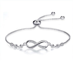 Authentic 925 Sterling Silver Infinity Adjustable Bracelet For Women