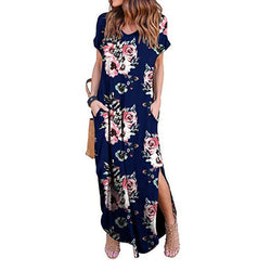 Sexy Women Dress Plus Size 5XL Summer 2020 Casual Short Sleeve Floral Maxi Dress For Women Long Dress Free Shipping Lady Dresses