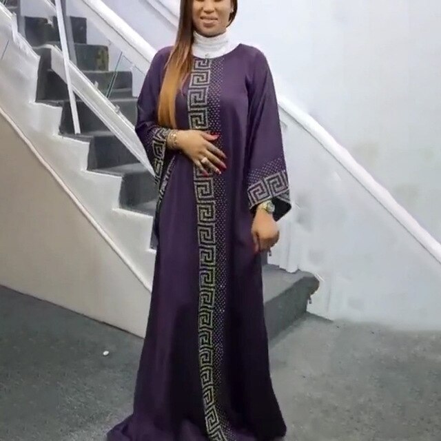 Silk Beading Abaya Dubai Maxi  Design Vintage Long Sleeve Robe