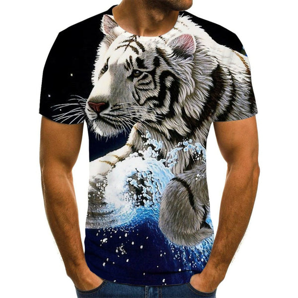 3D printed T-shirt animal print men's T-shirt print casual T-shirt O-neck hip hop short sleeve size 110-6XL