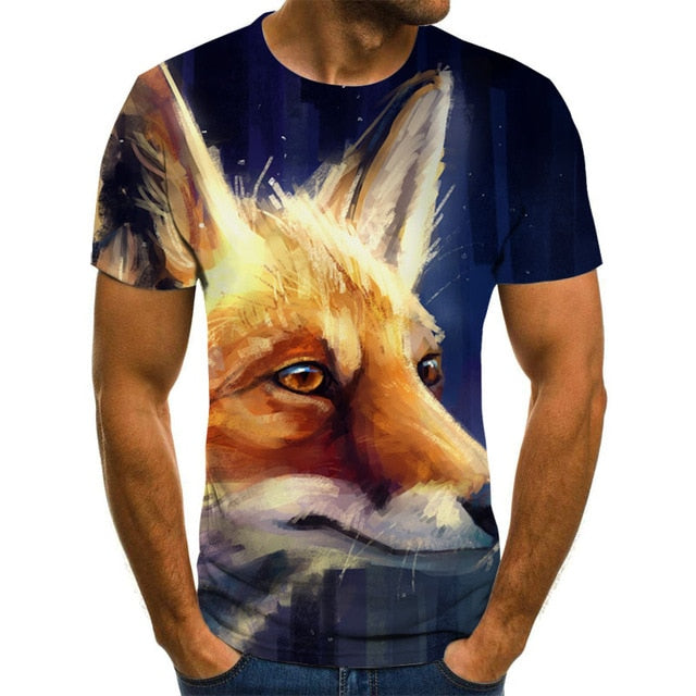 3D printed T-shirt animal print men's T-shirt print casual T-shirt O-neck hip hop short sleeve size 110-6XL