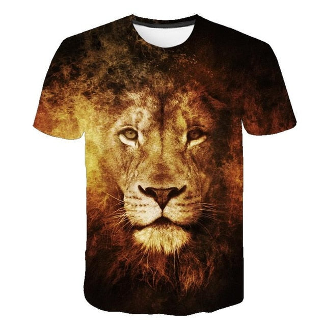 3D printed T-shirt animal print men's T-shirt print casual T-shirt O-neck hip hop short sleeve size 110-6XL