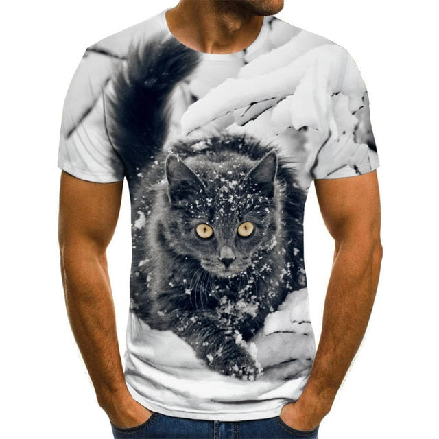 3D printed T-shirt animal print men's T-shirt print casual T-shirt O-neck hip hop short sleeve size 110-6XL