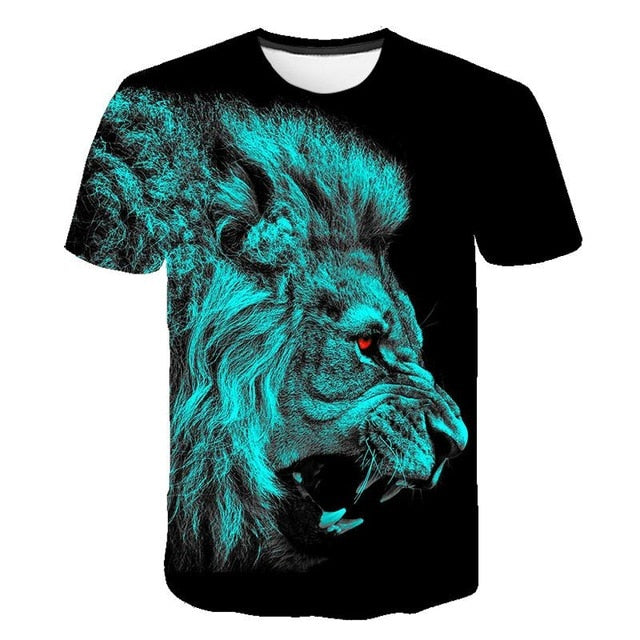 3D printed T-shirt animal print men's T-shirt print casual T-shirt O-neck hip hop short sleeve size 110-6XL