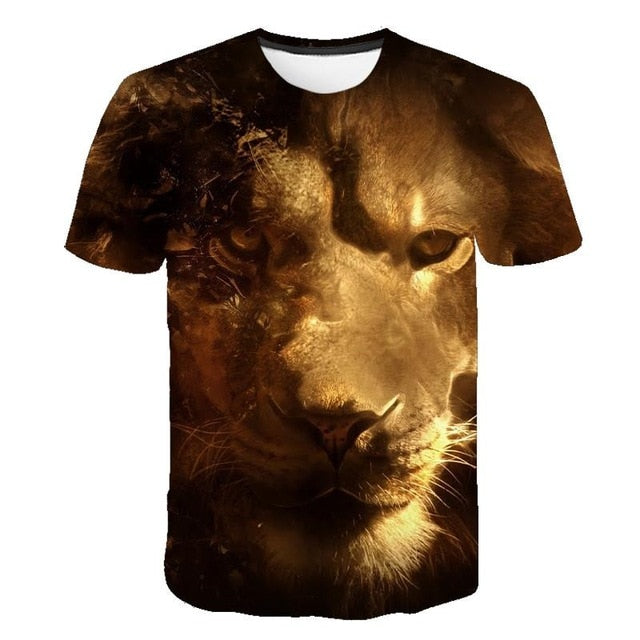 3D printed T-shirt animal print men's T-shirt print casual T-shirt O-neck hip hop short sleeve size 110-6XL