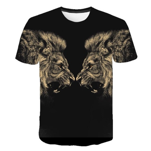 3D printed T-shirt animal print men's T-shirt print casual T-shirt O-neck hip hop short sleeve size 110-6XL