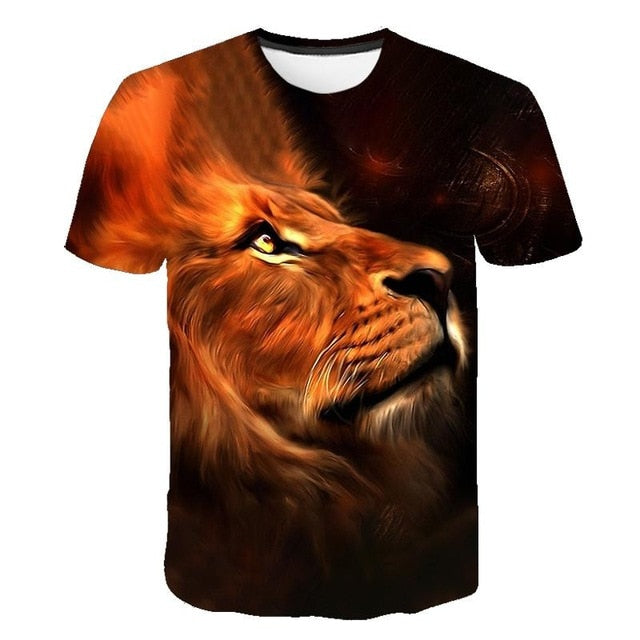 3D printed T-shirt animal print men's T-shirt print casual T-shirt O-neck hip hop short sleeve size 110-6XL