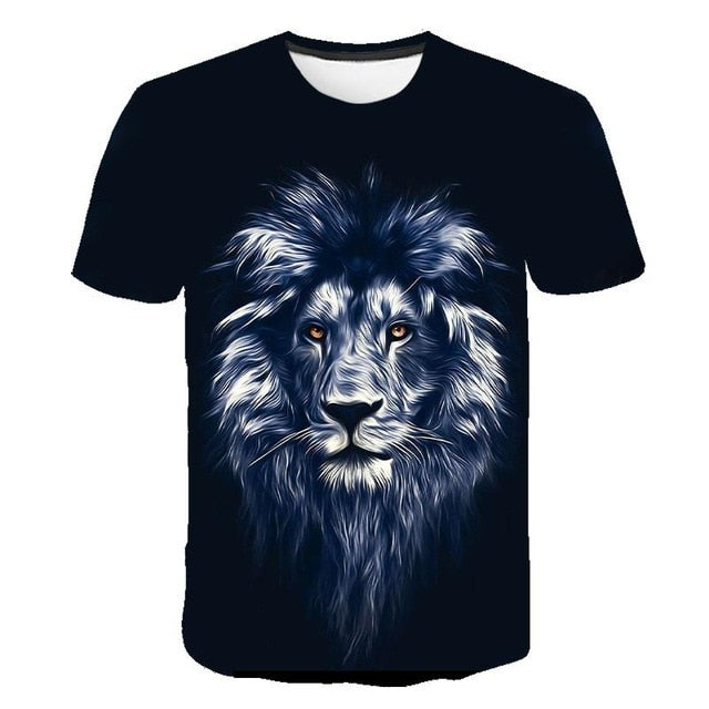 3D printed T-shirt animal print men's T-shirt print casual T-shirt O-neck hip hop short sleeve size 110-6XL