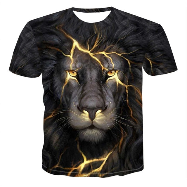 3D printed T-shirt animal print men's T-shirt print casual T-shirt O-neck hip hop short sleeve size 110-6XL