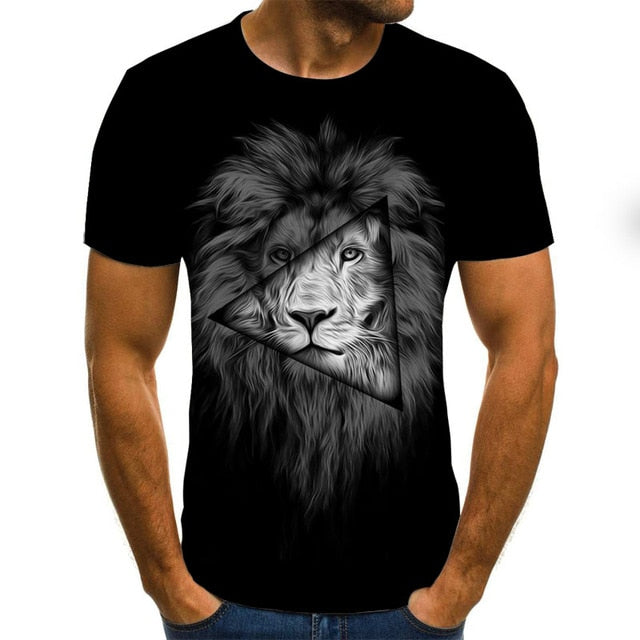 3D printed T-shirt animal print men's T-shirt print casual T-shirt O-neck hip hop short sleeve size 110-6XL