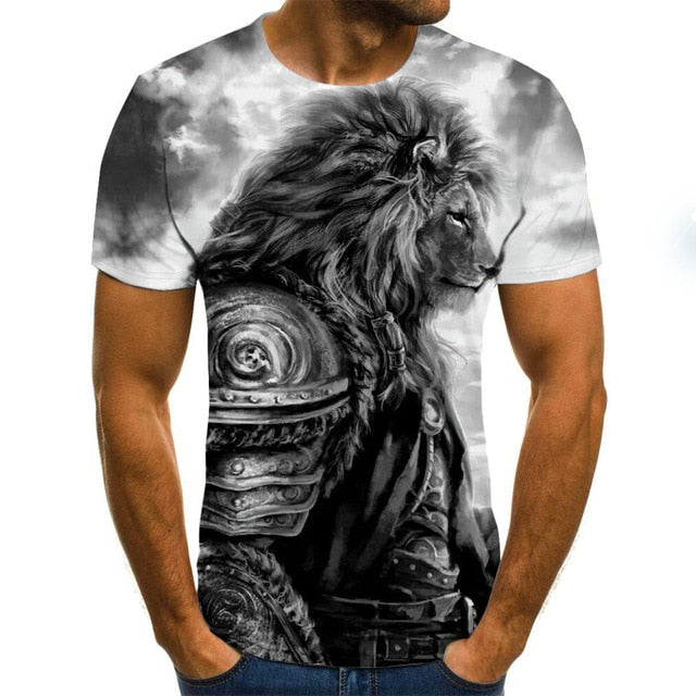 3D printed T-shirt animal print men's T-shirt print casual T-shirt O-neck hip hop short sleeve size 110-6XL