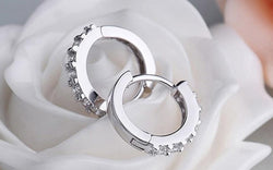 Sterling Silver Crystal Circle Earring For Women