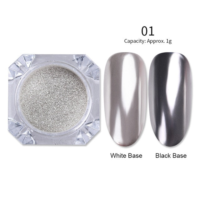 1 Box Mirror Nail Powder Glitter Dust Metallic Colorful Glitter Metal Effect Nail Art UV Gel Polish Chrome Pigment Dust Powder