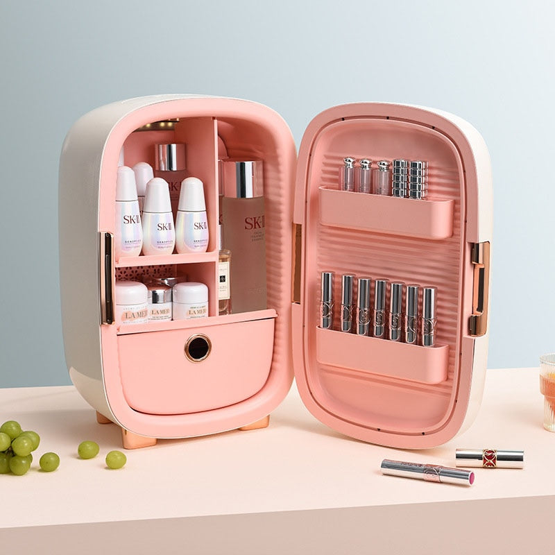 Skin Care  Makeup Fridge  mini Fridge for  costmics Storage Cosmetic Cooler Refrigerator Cooling Mini Fridge 10L   Refreshing