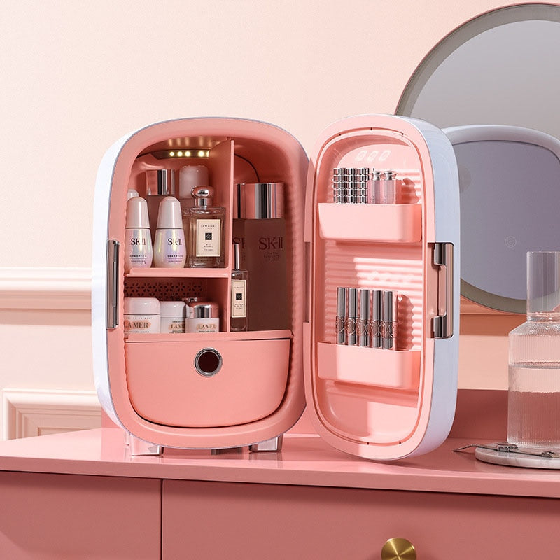 Skin Care  Makeup Fridge  mini Fridge for  costmics Storage Cosmetic Cooler Refrigerator Cooling Mini Fridge 10L   Refreshing