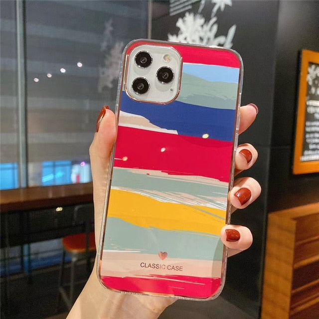 Glitter Gradient Marble Texture Phone Case For iPhone 11 12 11Pro Max XR XS Max X 7 8 Plus 11Pro 12 Shockproof Bumper Back Cover